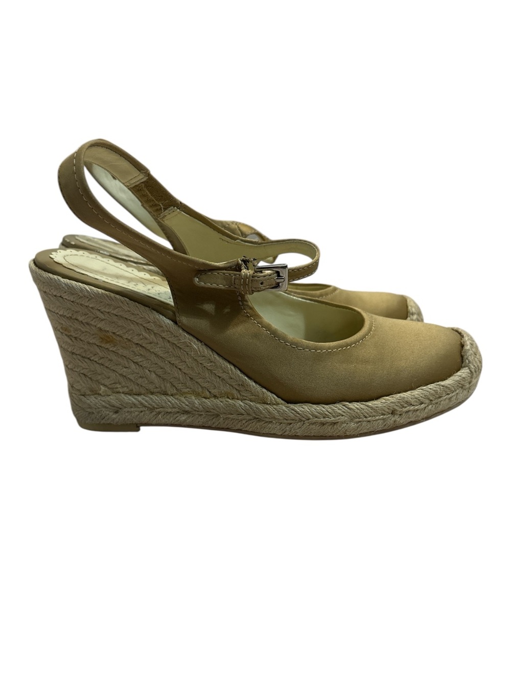 Franco Sarto Tan Slingback Espadrille Wedges Size 7